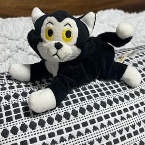 Vintage Walt Disney World Pinocchio Figaro Cat Beanie Plush Stuffed Animal
